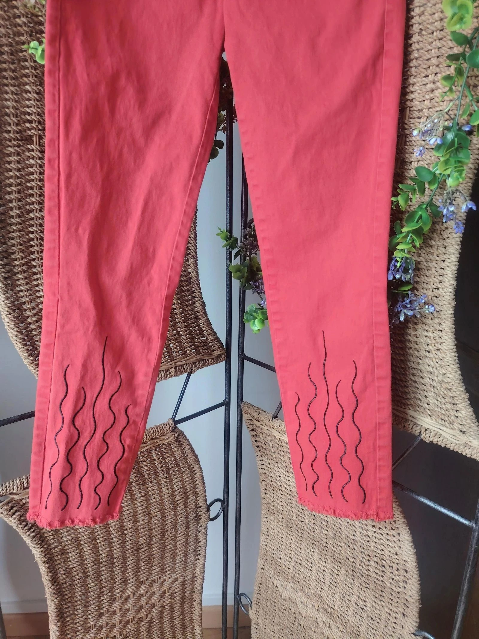 Jeans vermelho feminino tamanho 36 Ana Sousa – photo 3